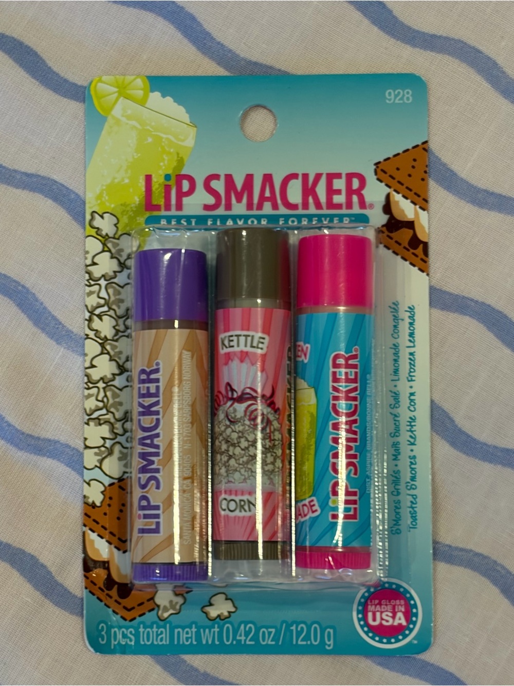 HTF Lipsmackers Set of Three Rare Lip Balms 🍋🍿💄